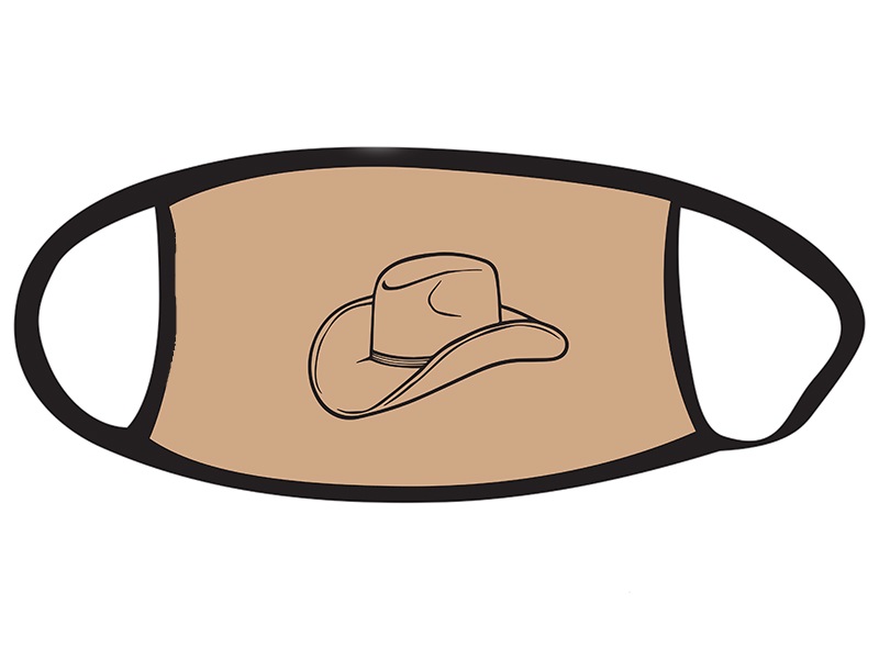 (image for) Face Mask with Western Hat Design